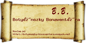 Botyánszky Bonaventúra névjegykártya